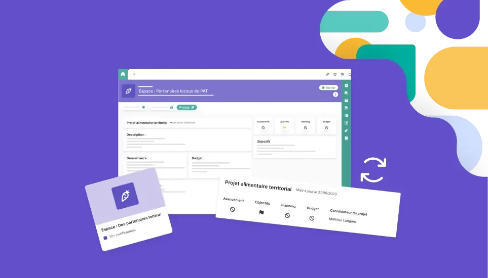 L'outil projet s'ajoute dans vos espaces collaboratifs !