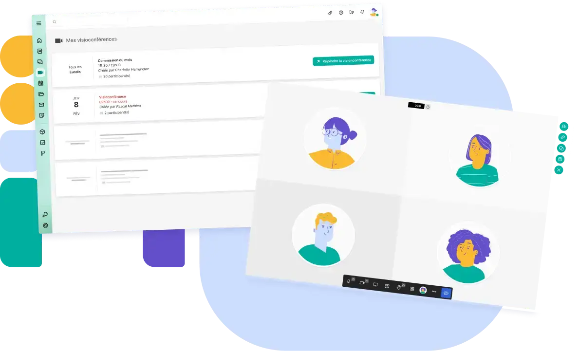 Image de la fonctionnalité annuaire de la plateforme avec la liste des contacts